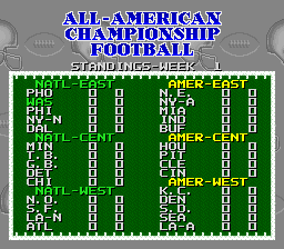 All-American Championship Football screenshot 5 for Super Nintendo